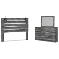 Baystorm King Panel Headboard with Mirrored Dresser Three-Day Shopping Spree
