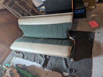 Flip and fold rear seat out of my '55 Chevy wagon