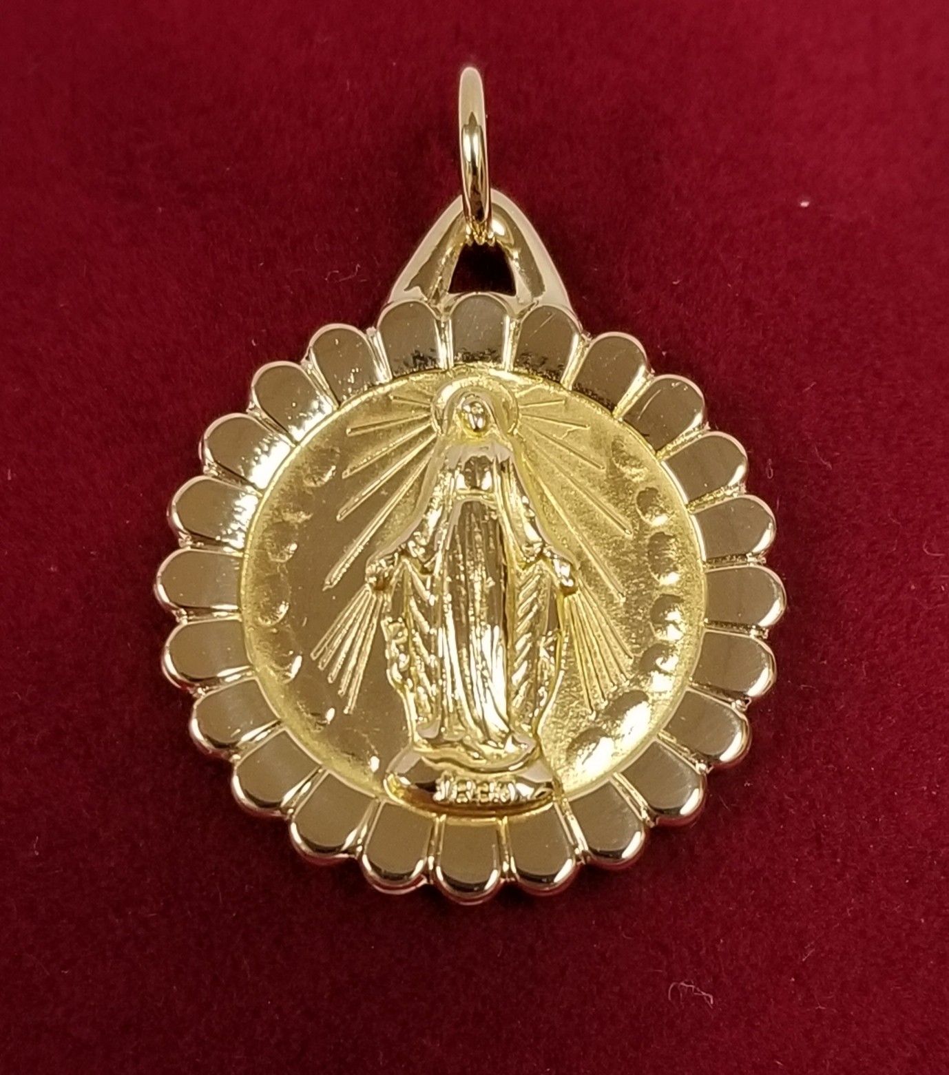 14k Yellow Gold Miraculous Medal Charm