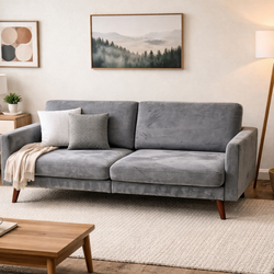 Modern Gray Sofa Bed – Converts to Bed – Compact Apartment Size