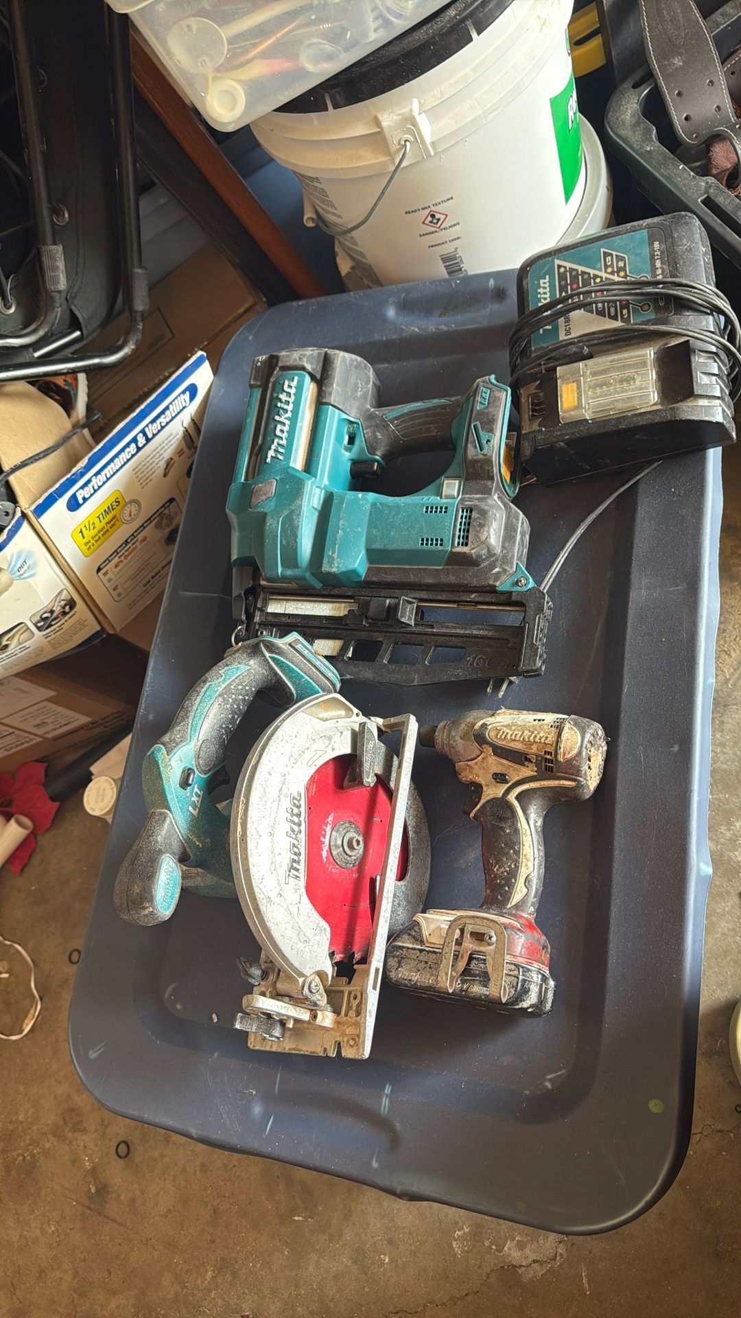 Makita Nail Gun ,drill , Circular Saw And Charger And Battery