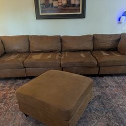 Large Sectional Couch with Ottoman