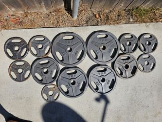 TSA Olympic Weight Plate Set (Set Missing One 2 1/2 Plate)