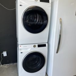 Samsung 24” Front Load Washer And Electric Dryer Set In White - Apt Size