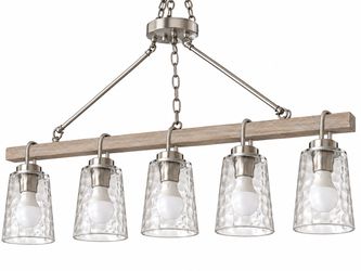 5-Light Linear Chandelier with Glass Shades