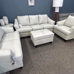 Ashley Leather Sofa and Loveseat Genoa 