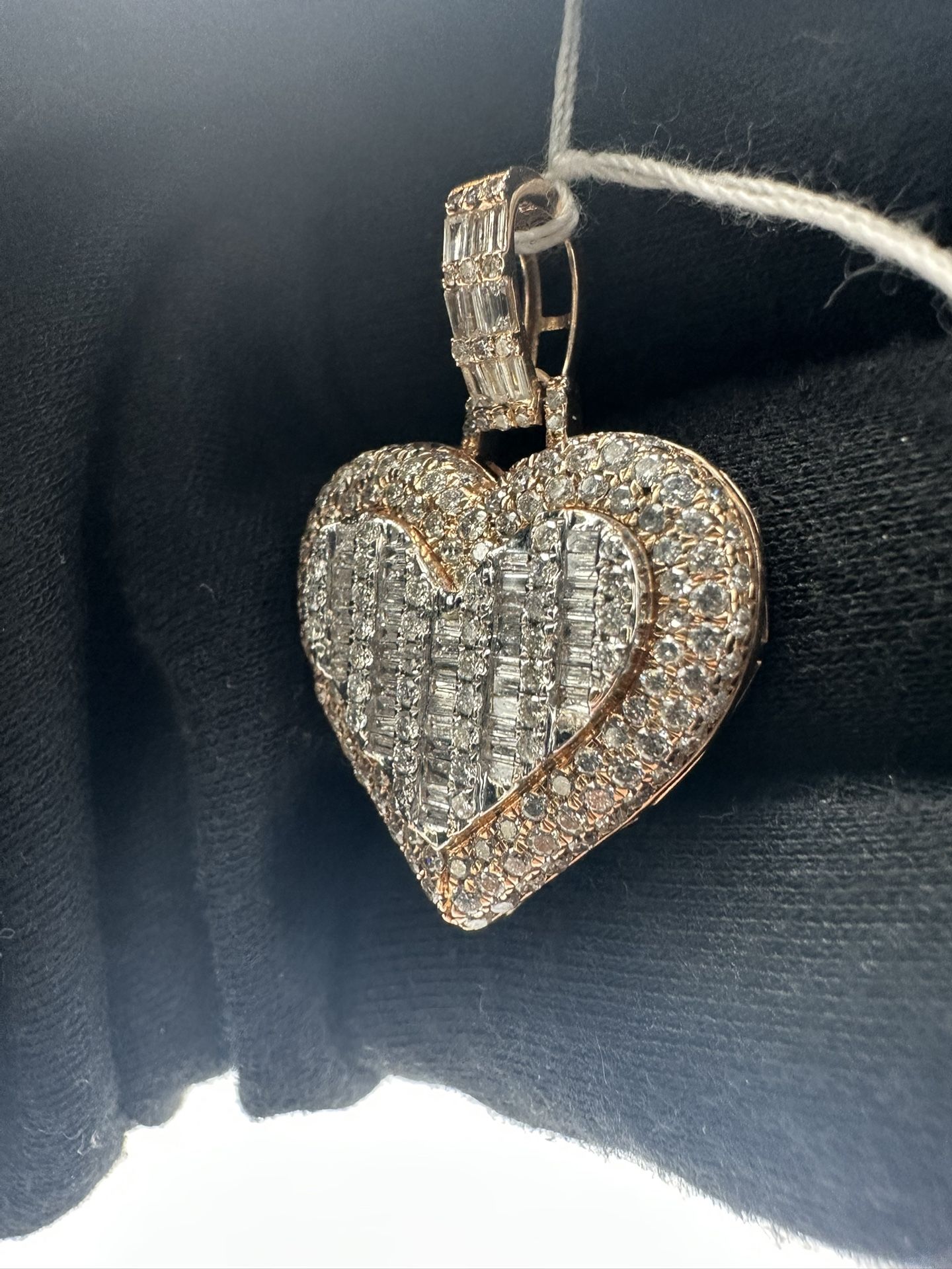 14kt Rose Gold 1.50ct Diamond Heart Pendant