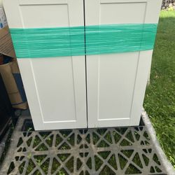 White Cabinet With Two Shelves