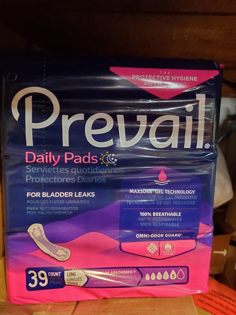 PREVAIL 39 COUNT LONG DAILY PADS HAVE SEVERAL
