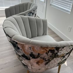 Floral velvet chairs for sale