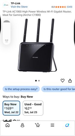 TP-Link AC1900 High Power Wireless Wi-Fi Gigabit Router, Ideal for Gaming