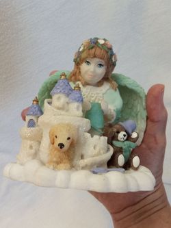 "SANDY'S SANDCASTLE" 1999 HEAVEN'S LITTLE HELPERS Fine Collectible by Angel Originals Excellent Condition