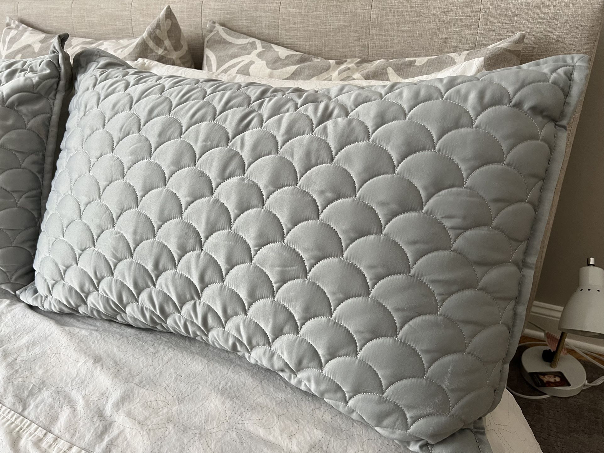 Barbara Barry® Crescent Moon Queen Sham in Lagoon. Set of 2 (sham only, no pillow).