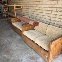 Solid Wooden Twin Loveseats