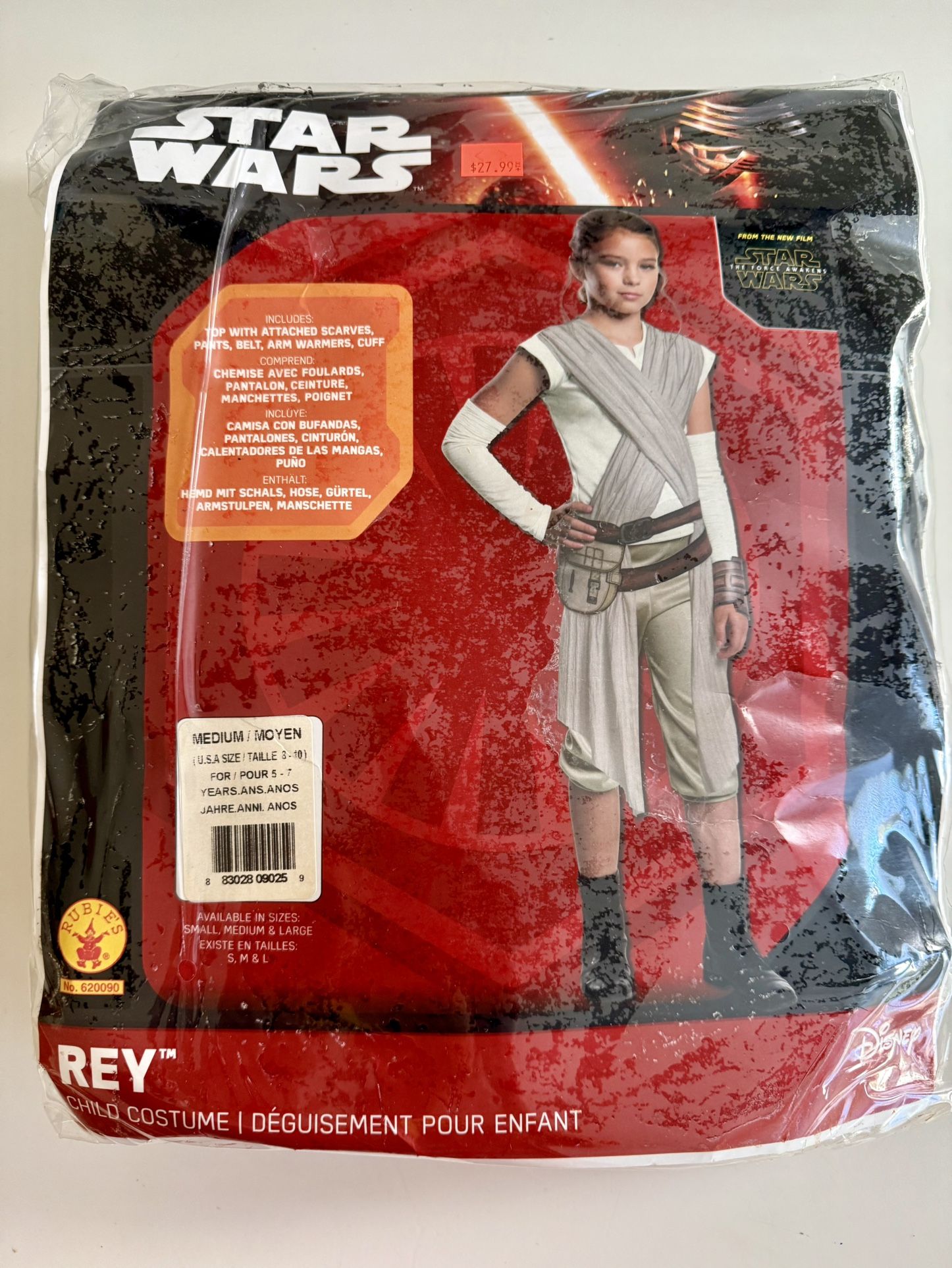 Costumes Star Wars Rey Pretend Play Dress Up Boys Girls 5-7 Year Olds