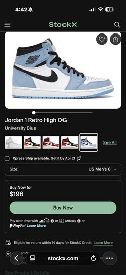 Jordan 1 OG University Color way