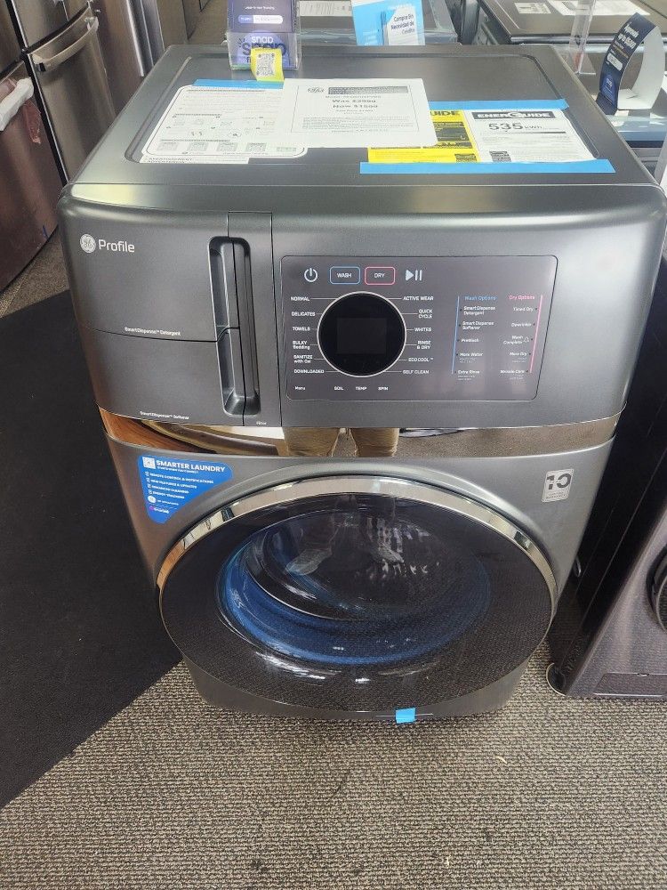 Profile 4.8 cu. ft. Smart UltraFast Electric Washer & Dryer Combo in Carbon Graphite with Ventless Heat Pump Technology