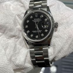 Authentic Original Rolex Datejust 36mm - Black Dial with Diamonds 💎