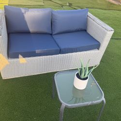 Wicker Patio Couch 