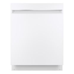 GE - 24 in. - Top Control – Stainless Steel Tub - Pocket Handle Door - Dishwasher – White