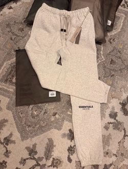 Light Oat Cuffed Essentials Sweats