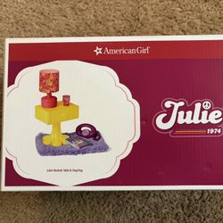 Retired American Girl Julie’s Bedside Table & Shag Rug - NIB