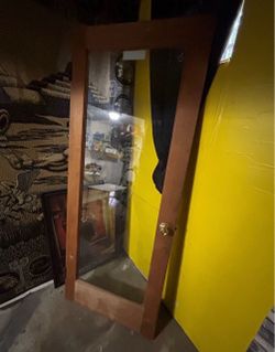 Wood glass door