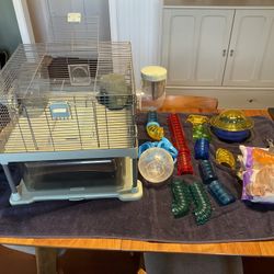 Deluxe 2 Story Hamster/Gerbil Cage W/Accessories
