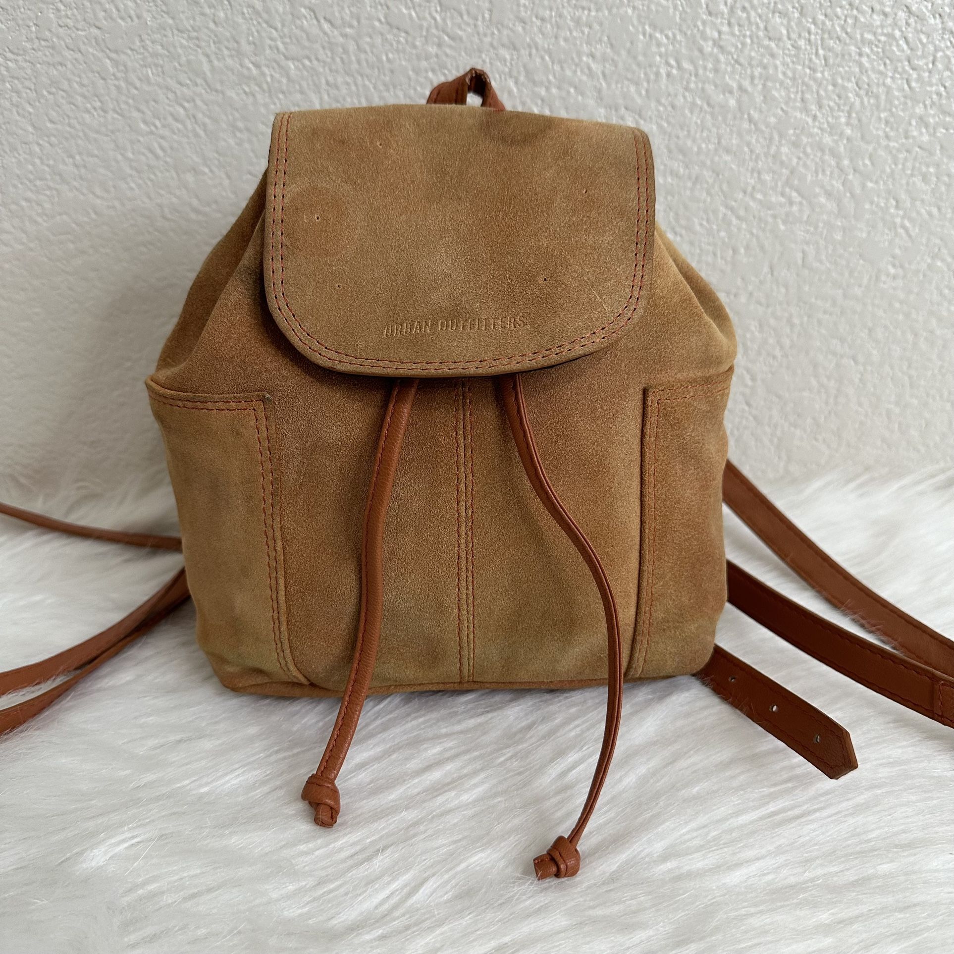 Urban Outfitters 100% Brown Suede Leather Backpack