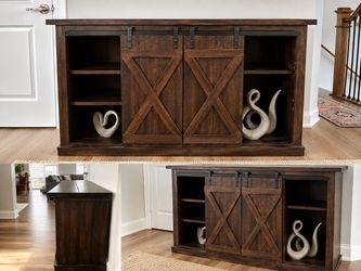 Rustic Farmhouse Barn Door Console / TV Stand