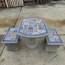 Talavera Oval Concrete Table