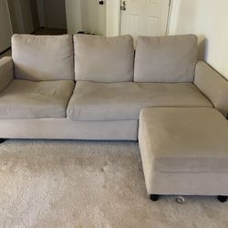 L Shaped Beige Couch