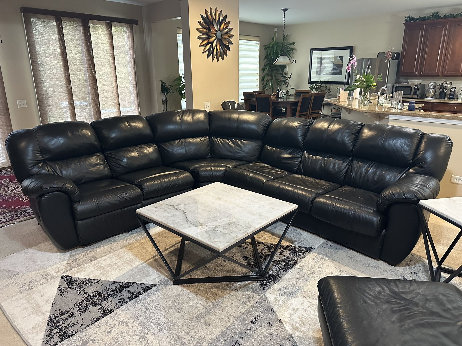 Living Room Sectional Sofa W Chair & Ottoman