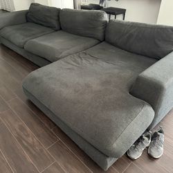 Grey fabric sectional