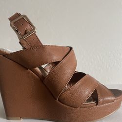 Jessica Simpson Brown Wedges Shoes, Size 7