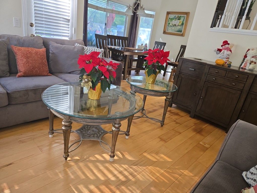 Coffee table and 2 side table