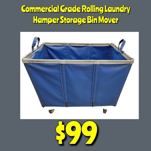 Commercial Grade Rolling Laundry Hamper Storage Bin Mover
