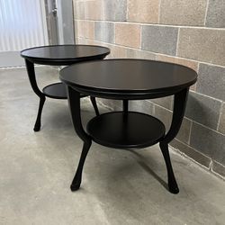 GORGEOUS Round Ebony Side Tables by "Michael Berman"!