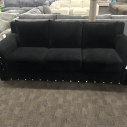Floor Model Clearance Black Elegant Sofa 