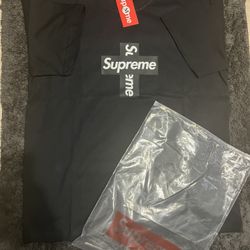 Black Supreme Cross Logo Tee