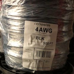 New Wire Cable #4 Black 500ft