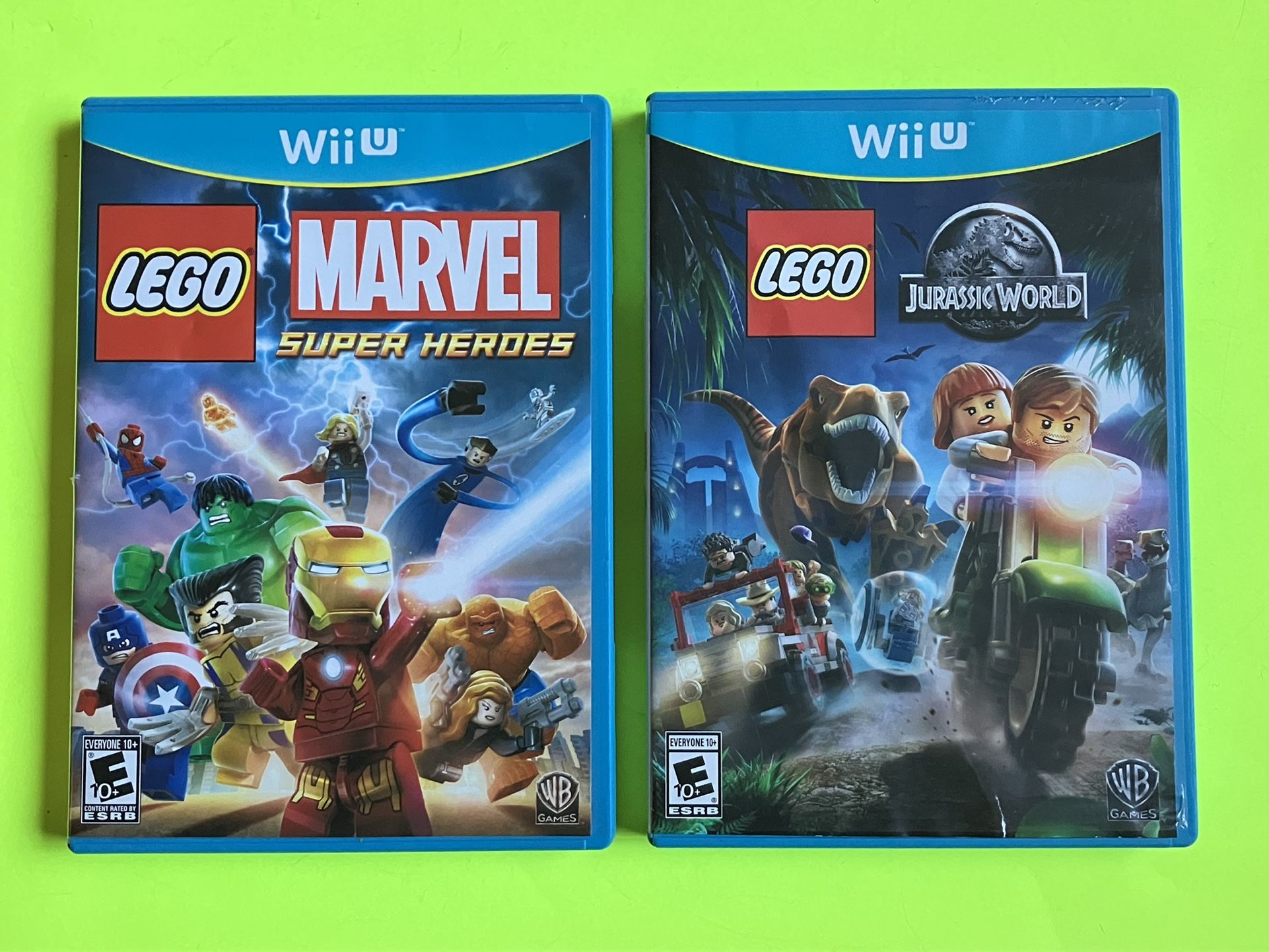 Lot 2 NINTENDO Wii U LEGO MARVEL SUPER HEROES JURASSIC WORLD  VIDEO GAME ~ DISC & CASE only ‼️ See TONS Of COOL STUFF Here ‼️ Price Is FIRM ‼️