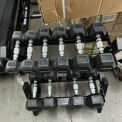 New Weider Weight set - Dumbbell set 5 8 10 12 15lbs dumbbells and rack - 149$ 
