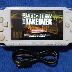 PSP White With Charger And Games Inside. Works 