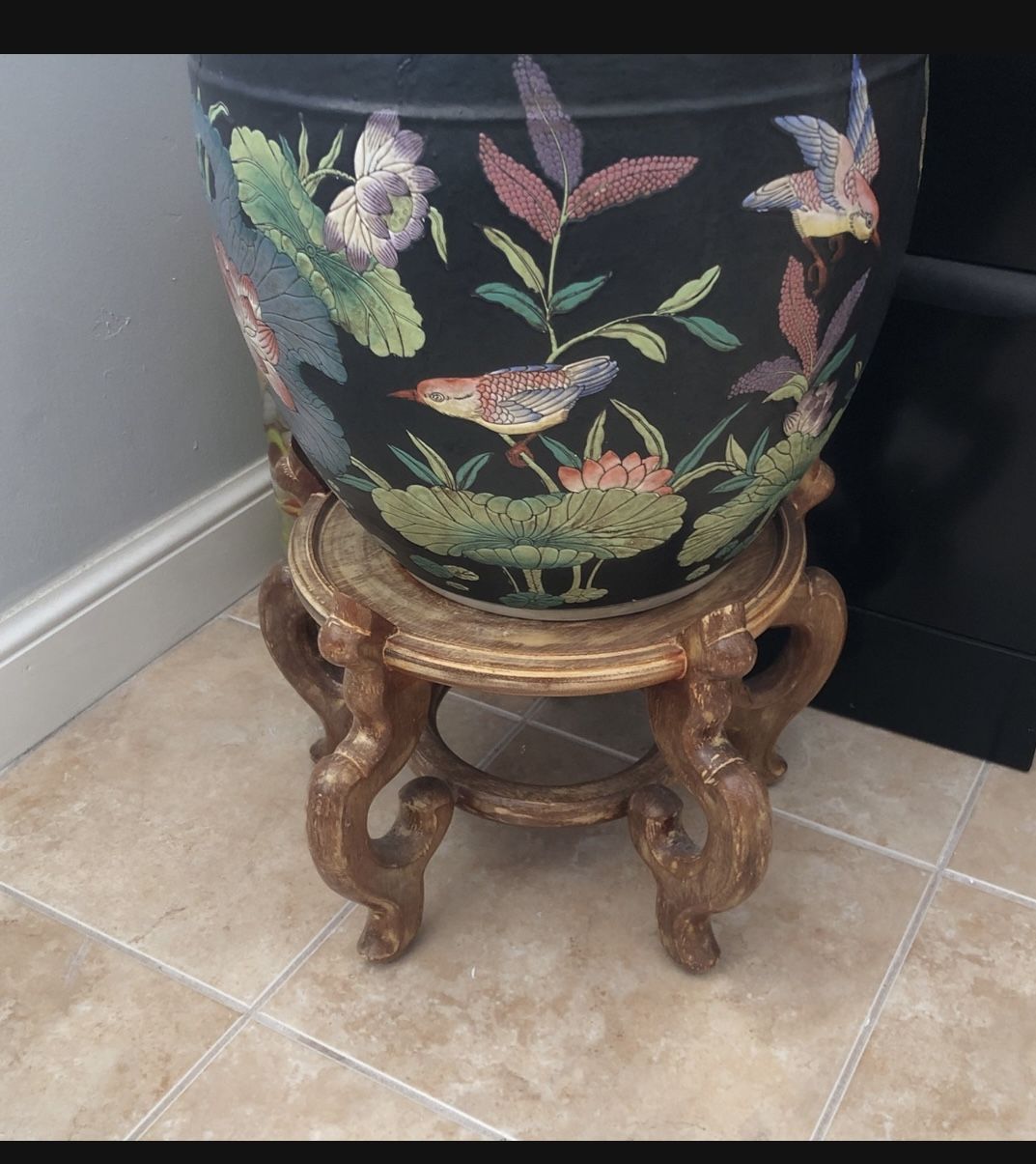 Japanese Vase & Stand