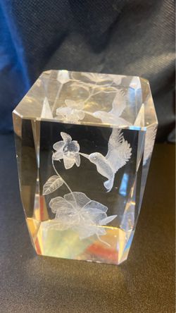 Hummingbird crystal sculpture