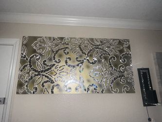 Large Mirrored Mosaic Wall Art Panel