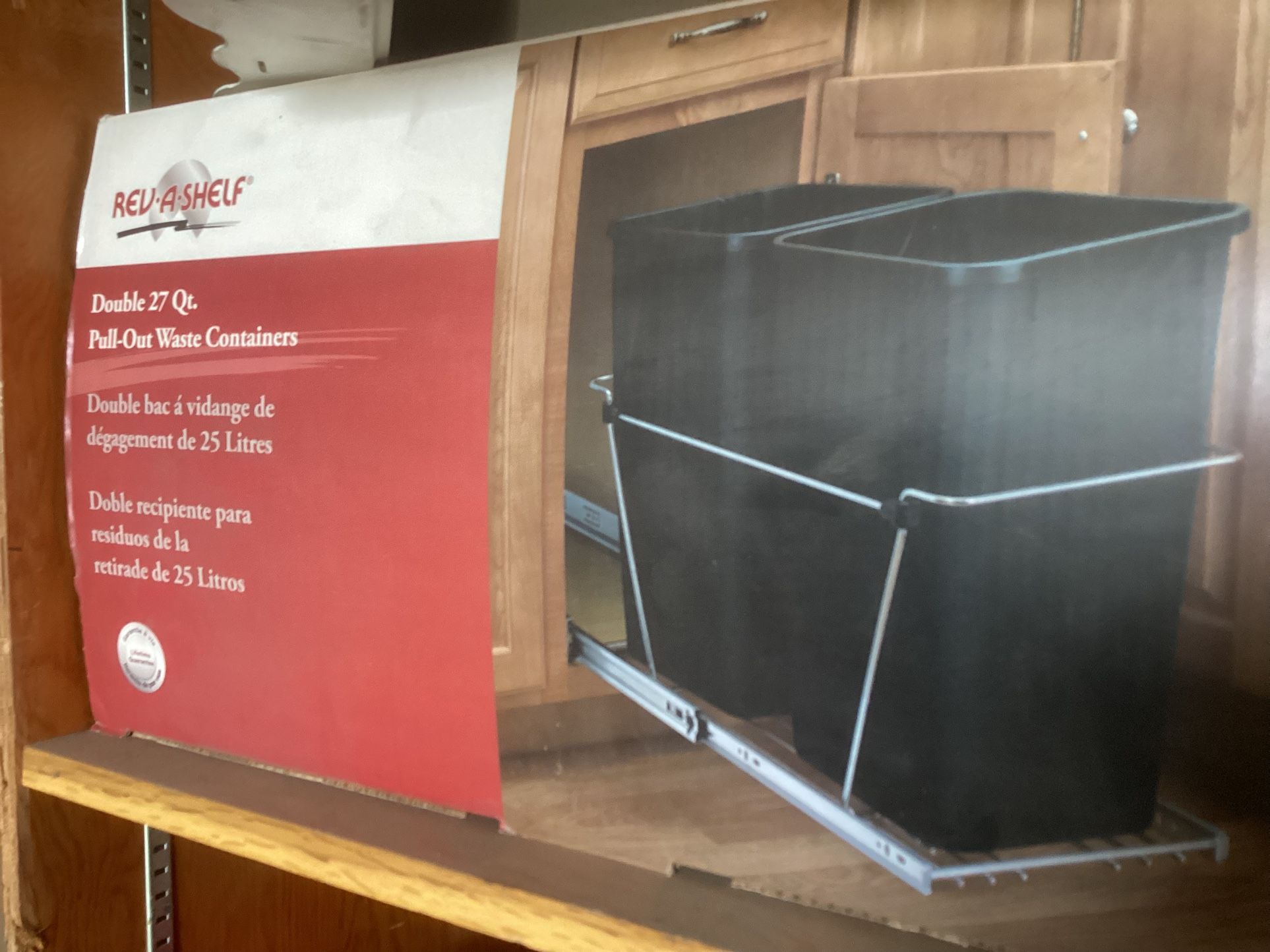 Double 27 Qt Pull Out Waste Baskets NEW