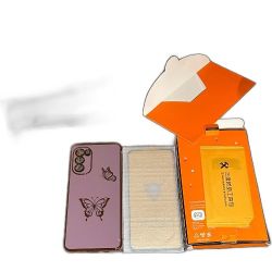 Purple Butterfly Phone Case for Moto G Stylus 5G 2022 Pop Socket and Protector
