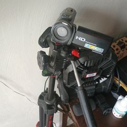 Video Camera And Tripod